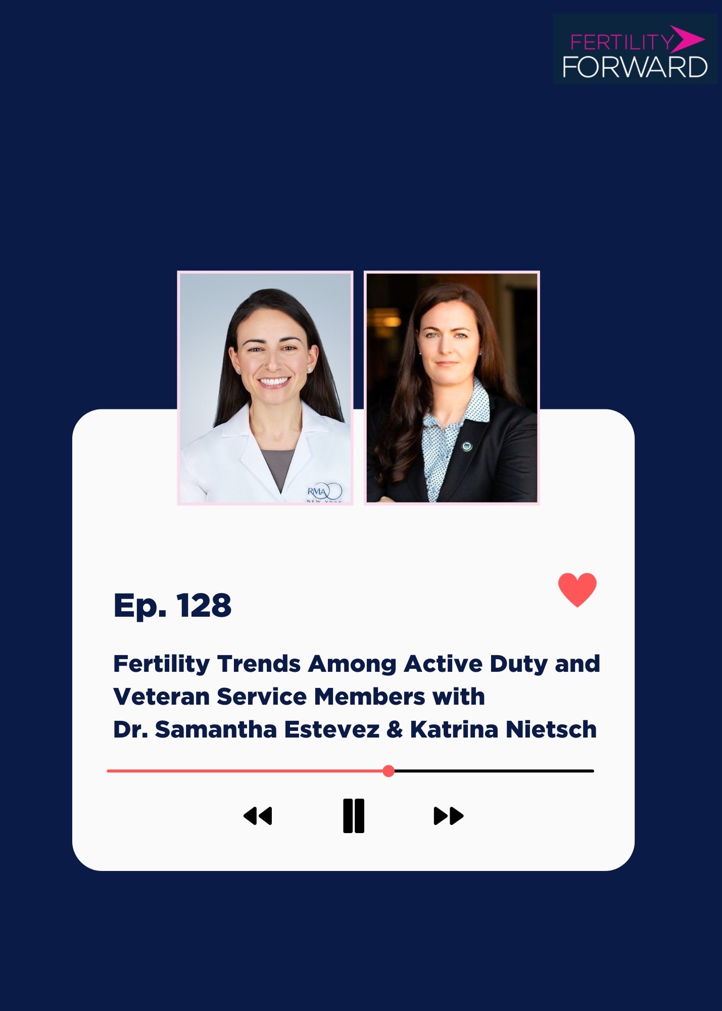 Ep 128: Fertility Trends Among Active Duty and Veteran Service Members with Dr. Samantha Estevez & Katrina Nietsch